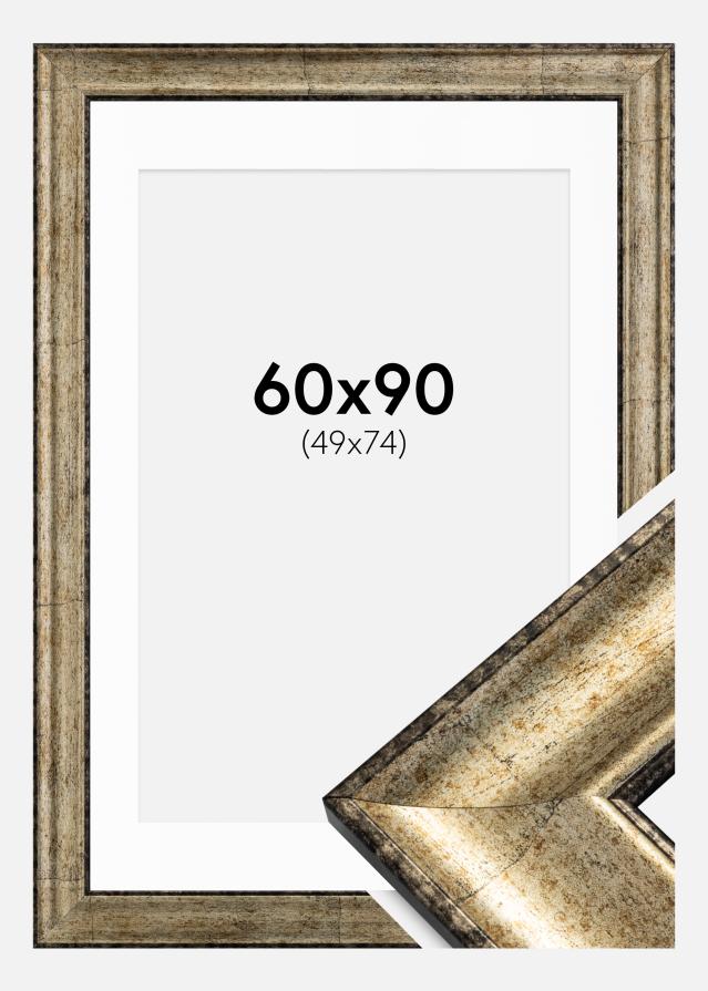Cornice Saltsjöbaden Oro antico 60x90 cm - Passe-partout Bianco 50x75 cm