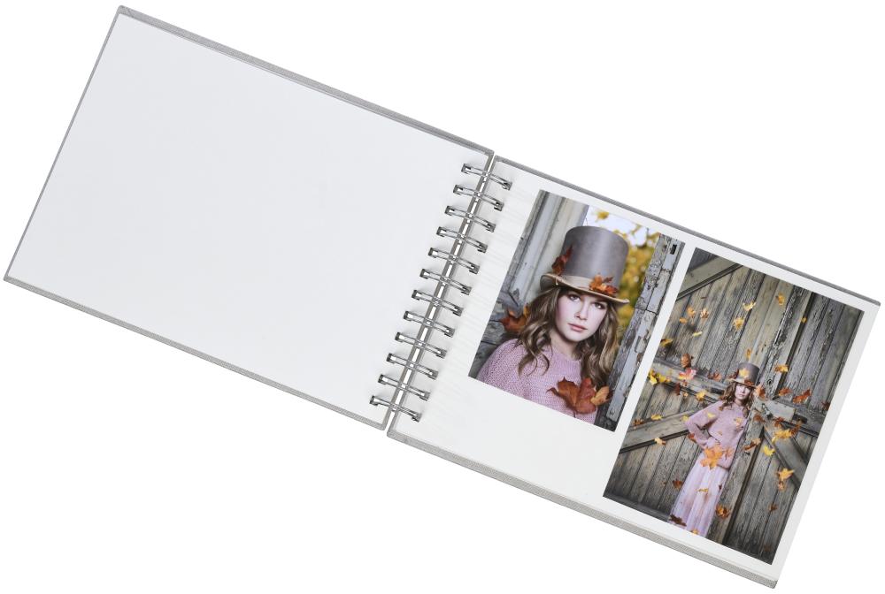 Base Line Canvas Wire-O Beige 23x17 cm (40 Pagine bianche / 20 fogli)