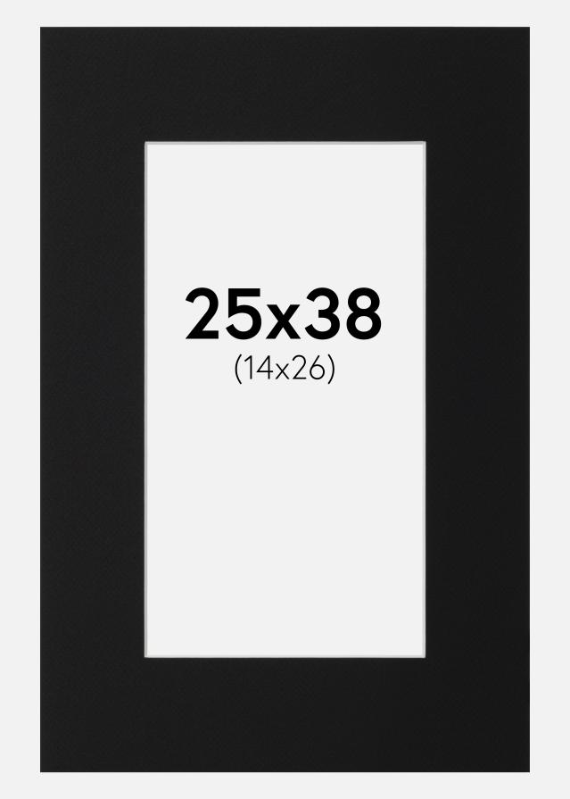 Passe-partout Nero Standard (Bordo interno bianco) 25x38 cm (14x26)