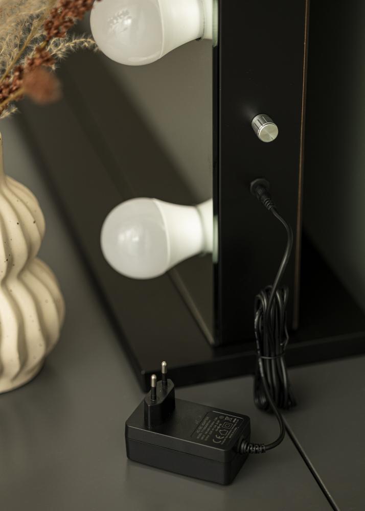 KAILA Specchio per trucco Hollywood Edge 15 E27 Nero 100x80 cm