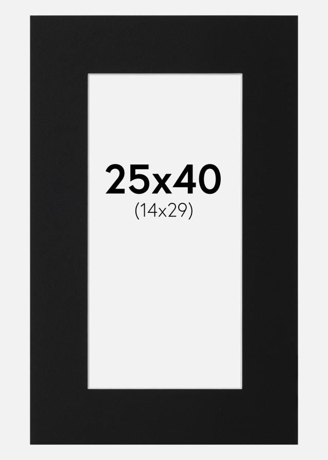 Passe-partout Nero Standard (Bordo interno bianco) 25x40 cm (14x29)