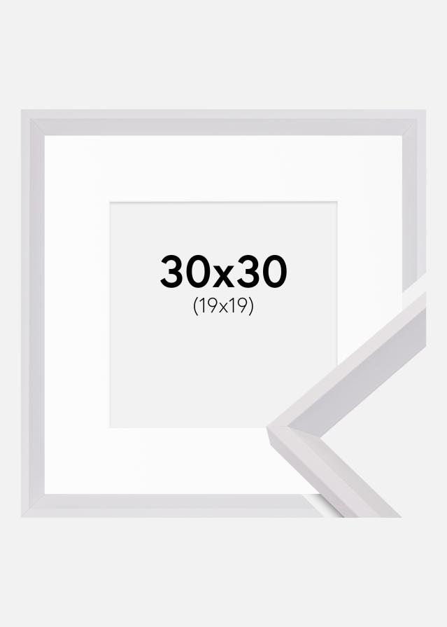 Cornice Globe Bianco 30x30 cm - Passe-partout Bianco 20x20 cm