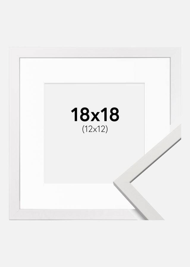 Cornice Edsbyn Bianco 18x18 cm - Passe-partout Bianco 13x13 cm