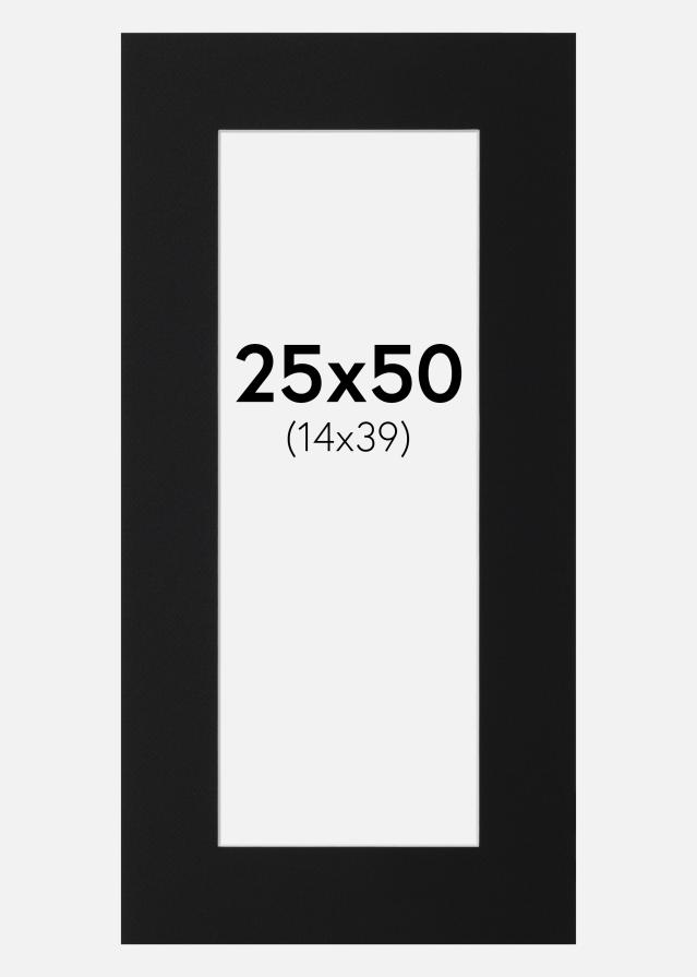 Passe-partout Nero Standard (Bordo interno bianco) 25x50 cm (14x39)