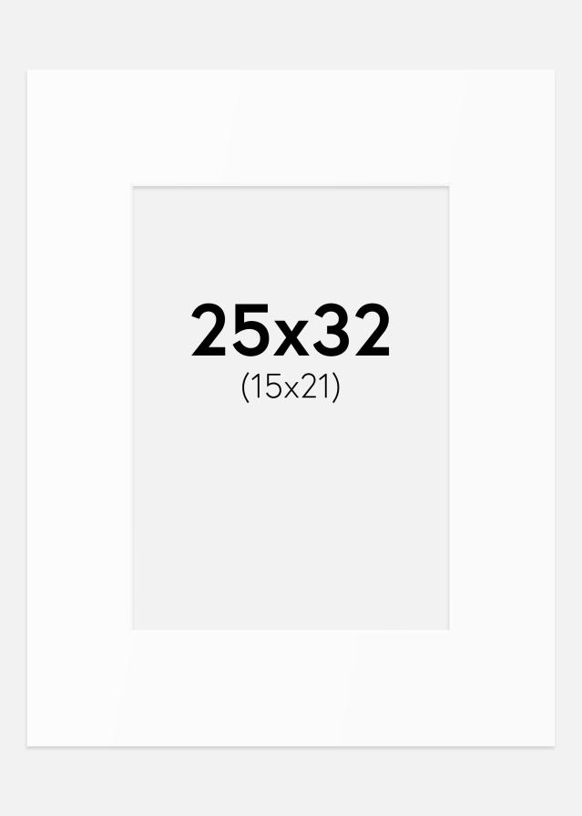 Passe-partout Bianco Standard (Bordo interno bianco) 25x32 cm (15x21)