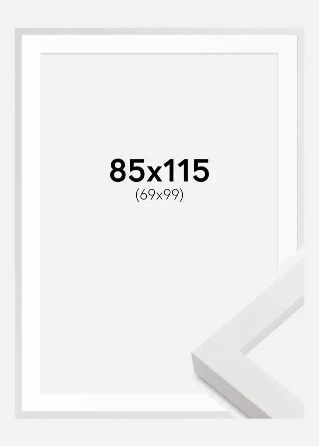 Blocky Bianco 85x115 cm - Passe-partout Bianco 70x100 cm