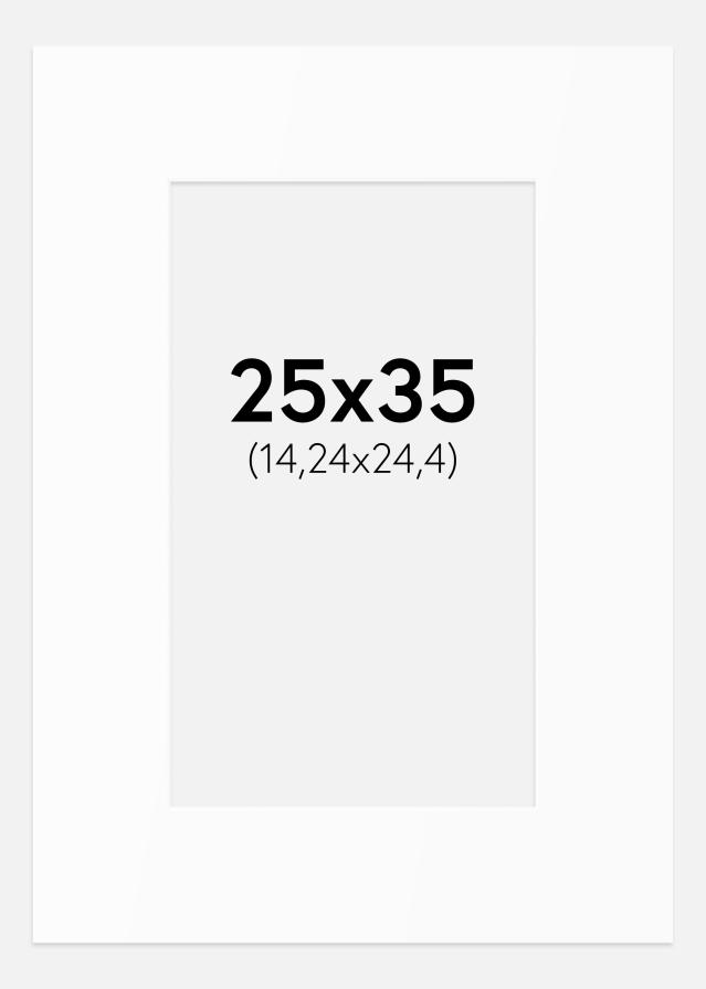 Passe-partout Bianco Standard (Bordo interno bianco) 25x35 cm (14,24x24,4)
