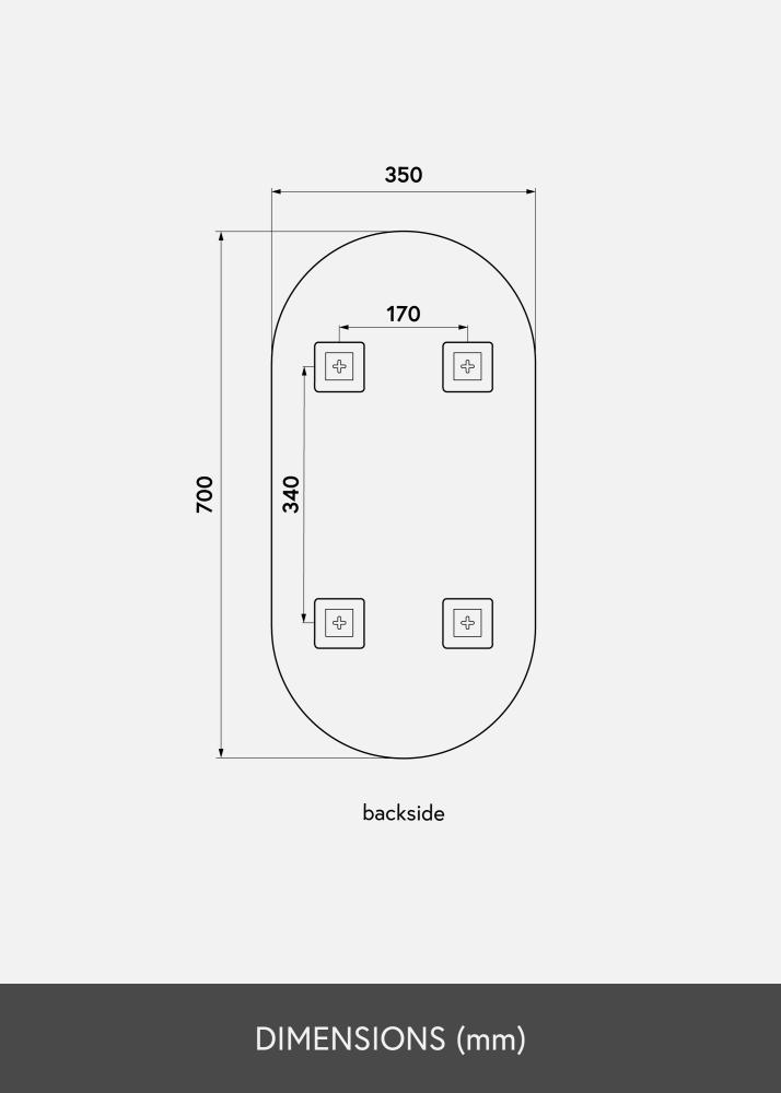 KAILA Specchio Ovale Dark Bronze 35x70 cm