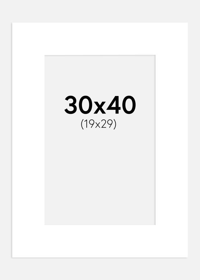 Passe-partout Bianco puro 30x40 cm (19x29 cm)