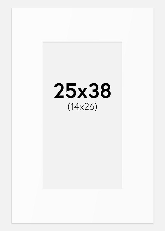 Passe-partout Bianco Standard (Bordo interno bianco) 25x38 cm (14x26)