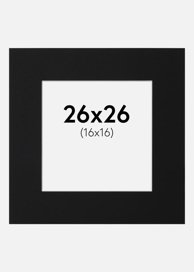 Passe-partout Nero Standard (Bordo interno bianco) 26x26 cm (16x16)