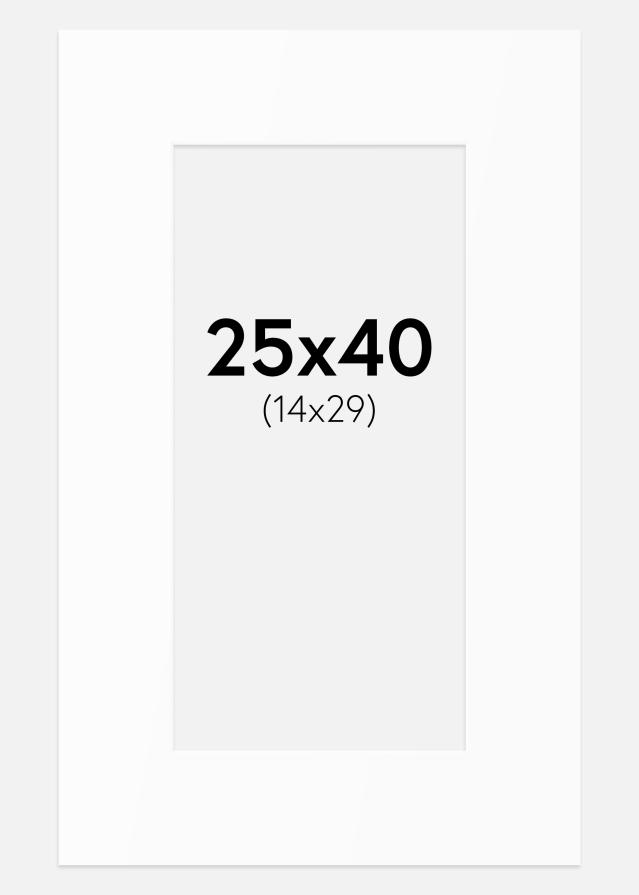 Passe-partout Bianco Standard (Bordo interno bianco) 25x40 cm (14x29)