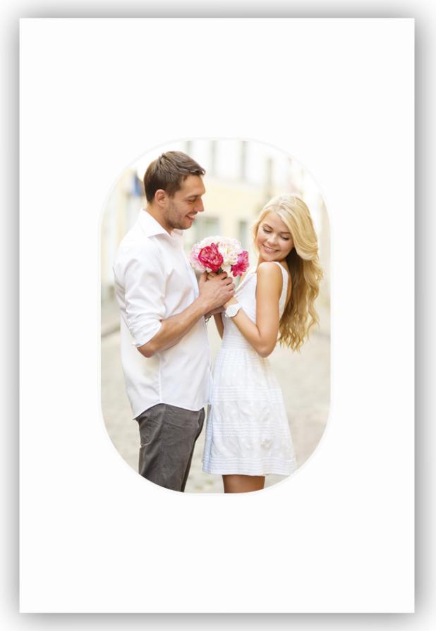 Passe-partout Bianco Angoli arrotondati 10x15 cm (6x9 cm)