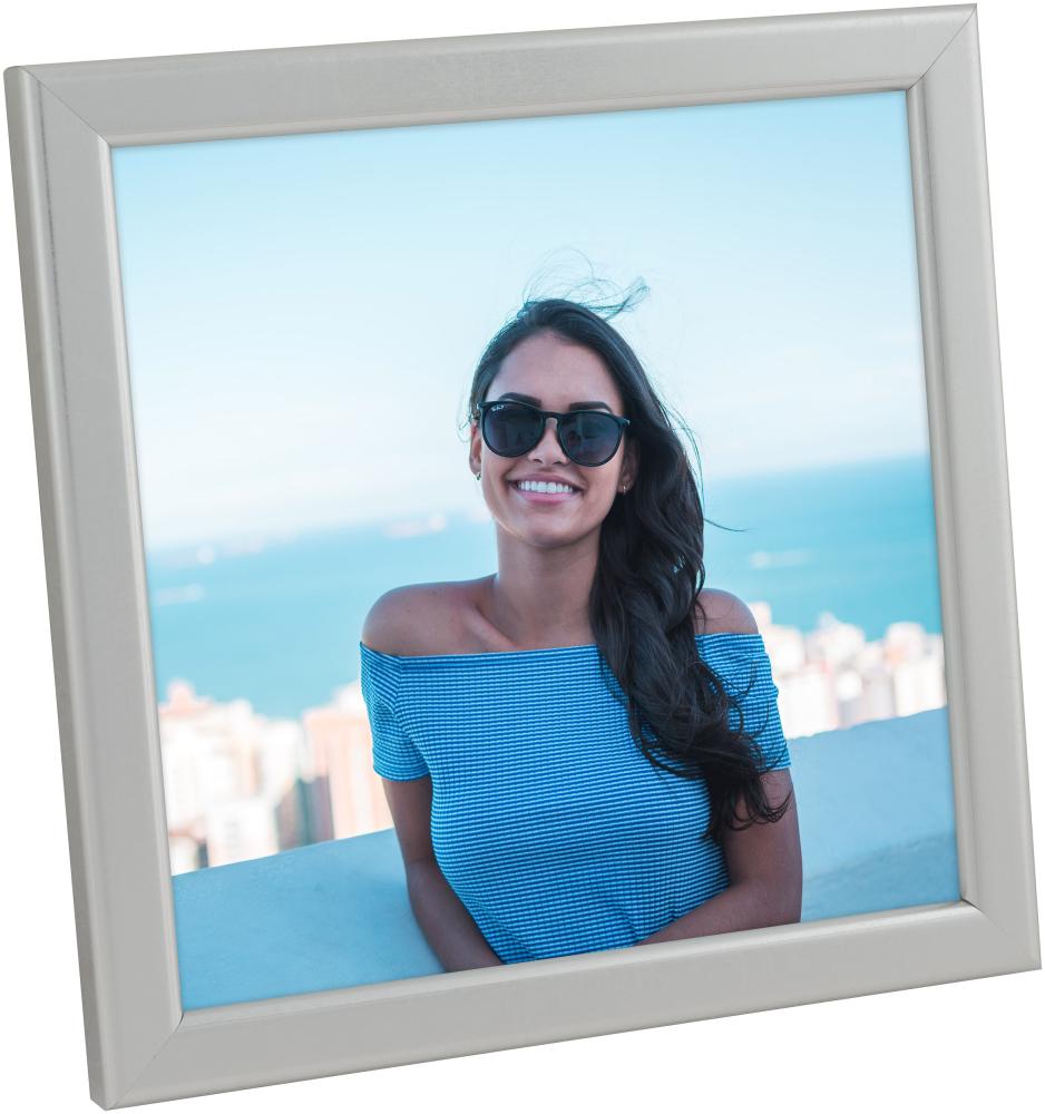 Cornice Slim Opaco Vetro antiriflesso Argento 10x10 cm