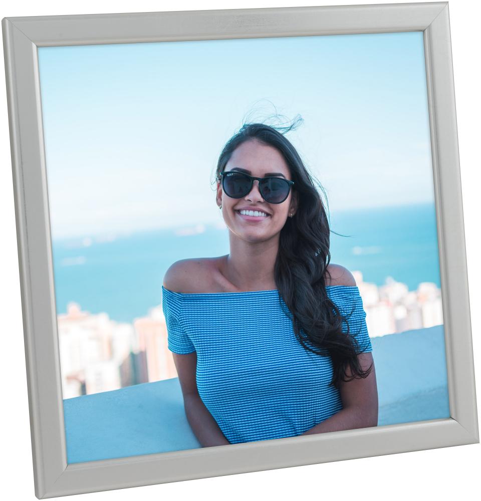 Cornice Slim Opaco Vetro antiriflesso Argento 18x18 cm