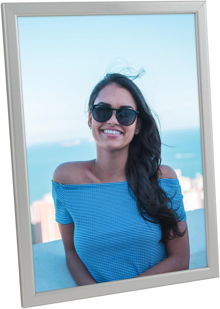 Cornice Slim Opaco Vetro antiriflesso Argento 20x25 cm