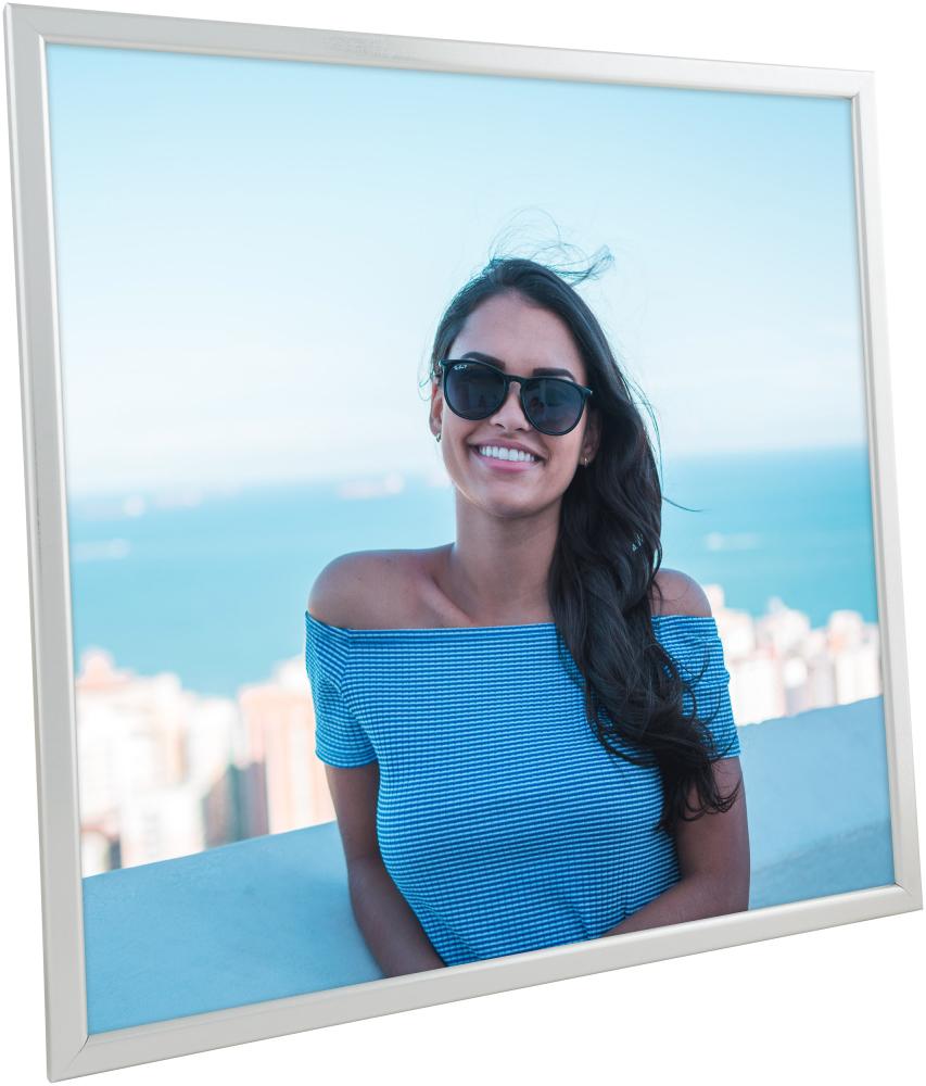 Cornice Slim Opaco Vetro antiriflesso Argento 40x40 cm