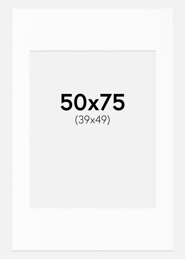 Passe-partout Bianco Standard (Bordo interno bianco) 50x75 cm (39x49)