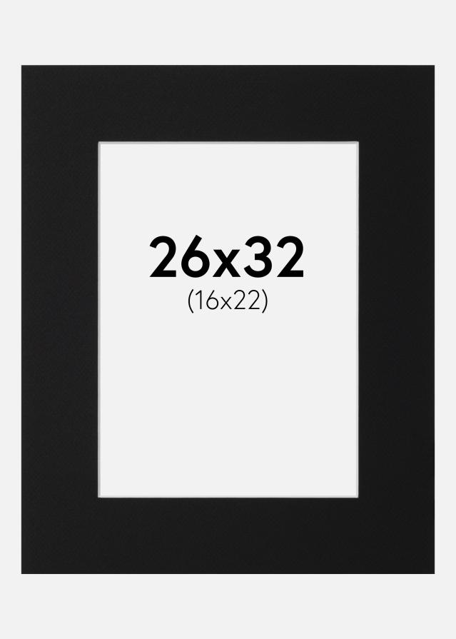 Passe-partout Nero Standard (Bordo interno bianco) 26x32 cm (16x22)