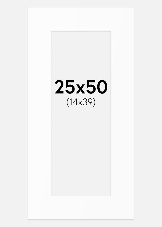Passe-partout Bianco Standard (Bordo interno bianco) 25x50 cm (14x39)