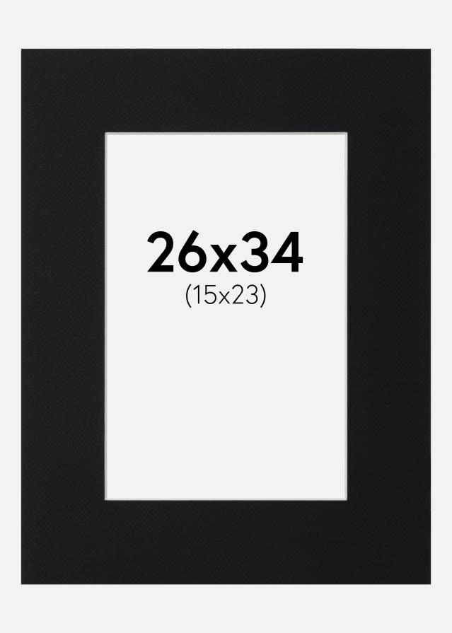 Passe-partout Nero Standard (Bordo interno bianco) 26x34 cm (15x23)