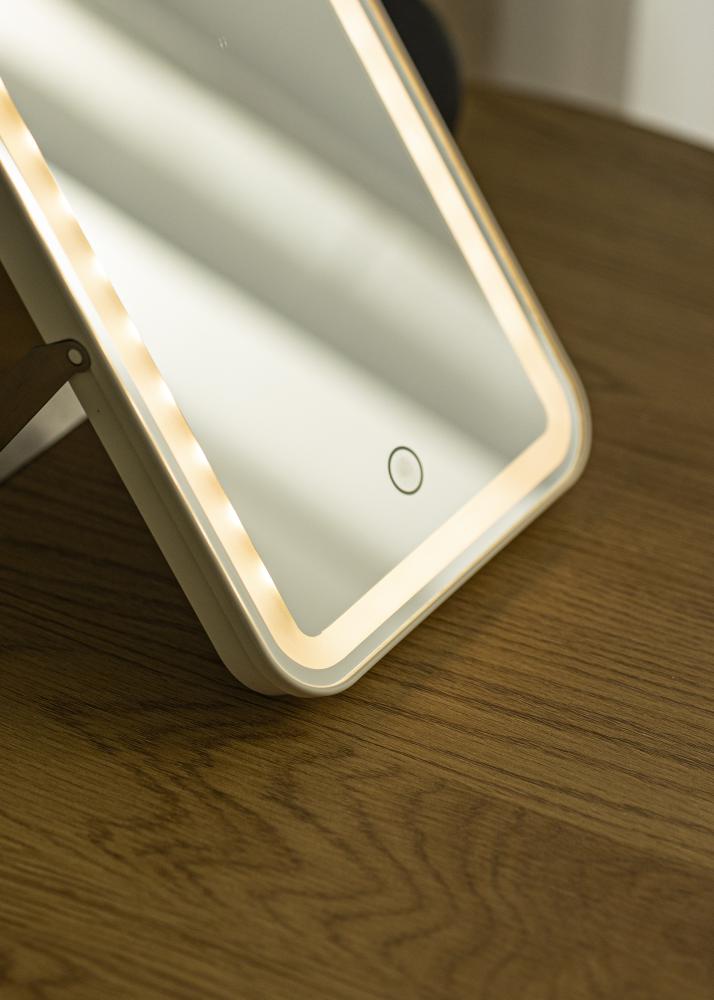 KAILA Specchio per trucco Travel LED Ricaricabile Bianco 17x23 cm