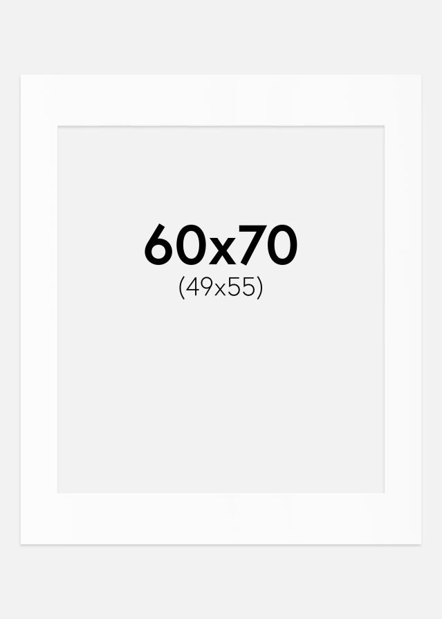 Passe-partout Bianco Standard (Bordo interno bianco) 60x70 cm (49x55)