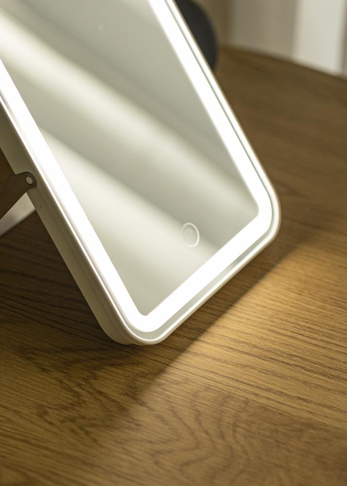 KAILA Specchio per trucco Travel LED Ricaricabile Bianco 17x23 cm