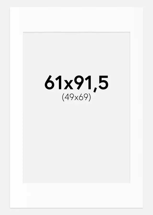 Passe-partout Bianco Standard (Bordo interno bianco) 61x91,5 cm (49x69)