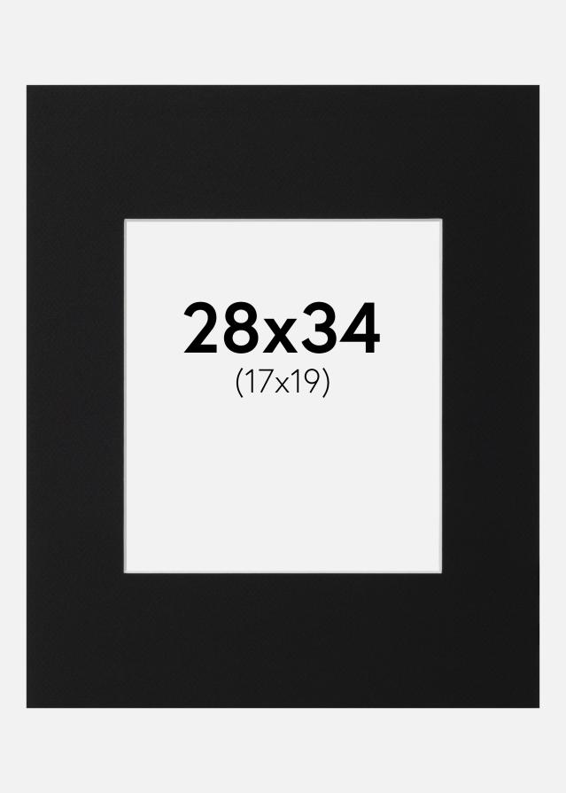 Passe-partout Nero Standard (Bordo interno bianco) 28x34 cm (17x19)