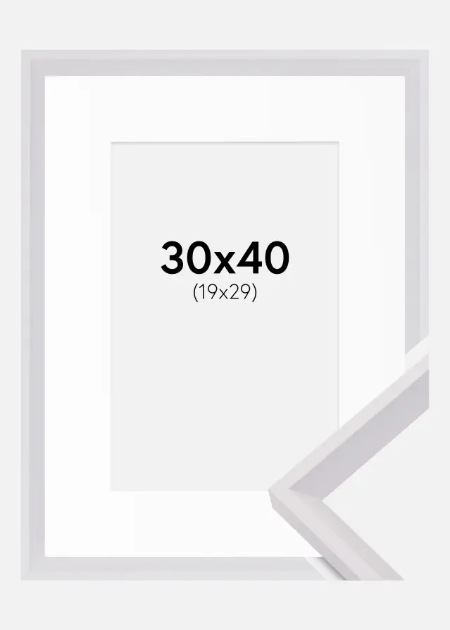 Cornice Globe Bianco 30x40 cm - Passe-partout Bianco 20x30 cm