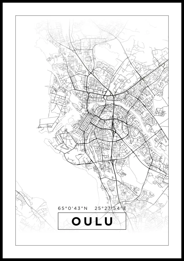 Mappa - Oulu - Poster bianco