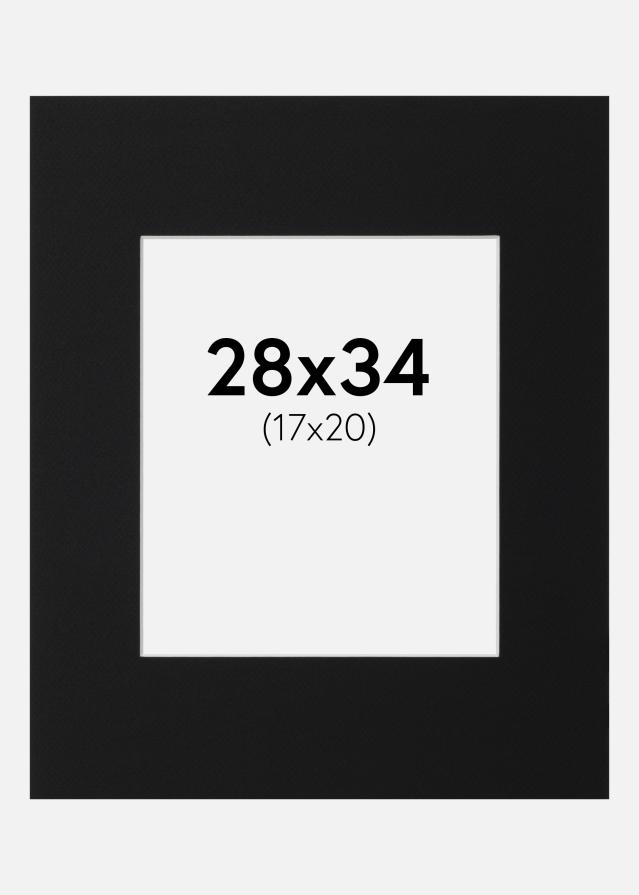 Passe-partout Nero Standard (Bordo interno bianco) 28x34 cm (17x20)