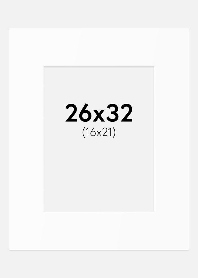 Passe-partout Bianco Standard (Bordo interno bianco) 26x32 cm (16x21)