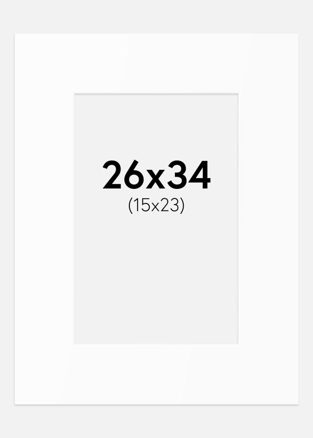 Passe-partout Bianco Standard (Bordo interno bianco) 26x34 cm (15x23)