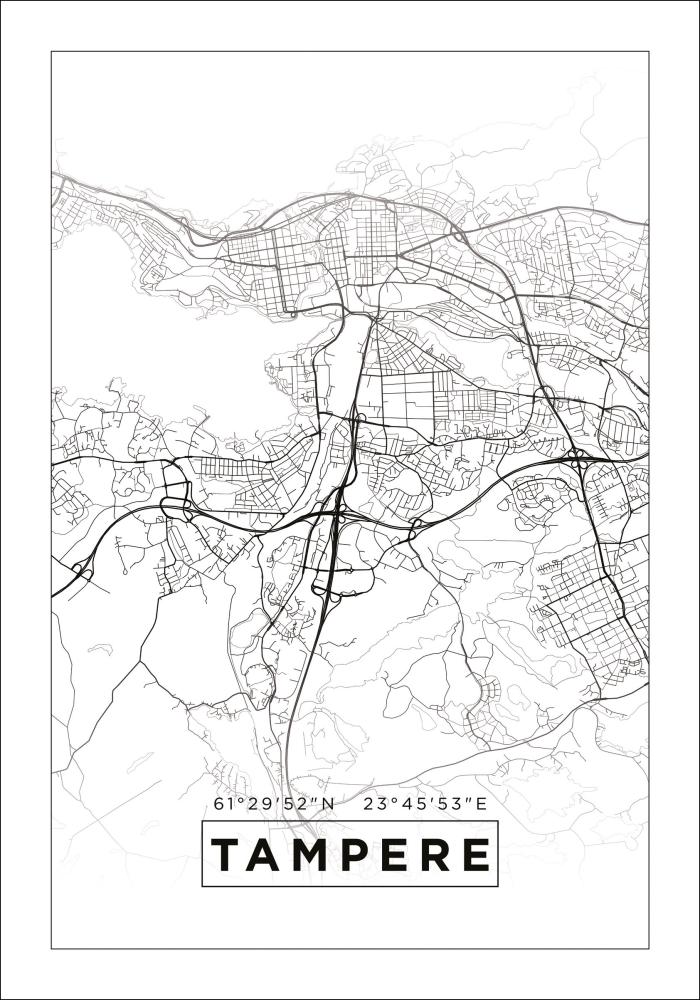 Mappa - Tampere - Poster bianco