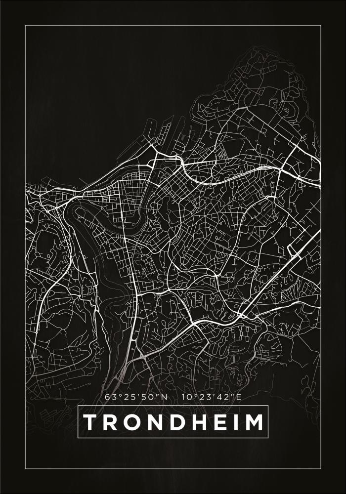 Mappa - Trondheim - Poster nero