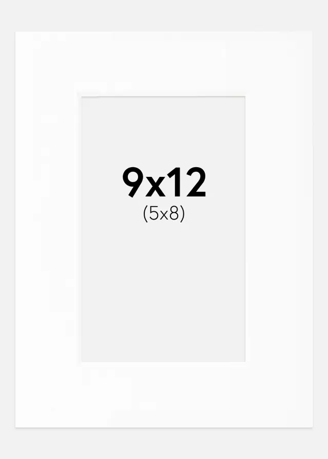 Passe-partout Bianco Standard (Bordo interno bianco) 9x12 cm (5x8)