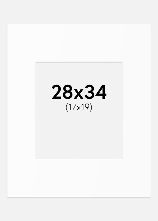 Passe-partout Bianco Standard (Bordo interno bianco) 28x34 cm (17x19)