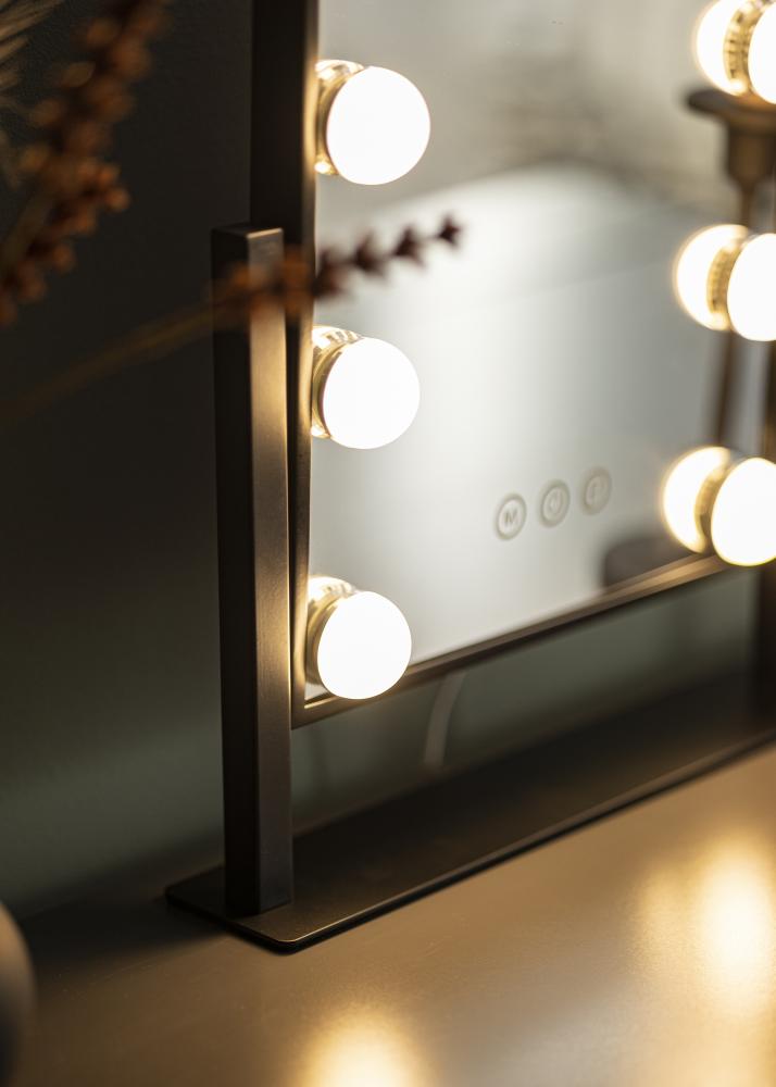 KAILA Specchio per trucco Hollywood 9 Nero 25x30 cm