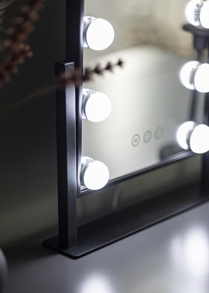 KAILA Specchio per trucco Hollywood 9 Nero 25x30 cm