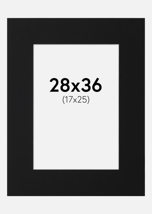 Passe-partout Nero Standard (Bordo interno bianco) 28x36 cm (17x25)