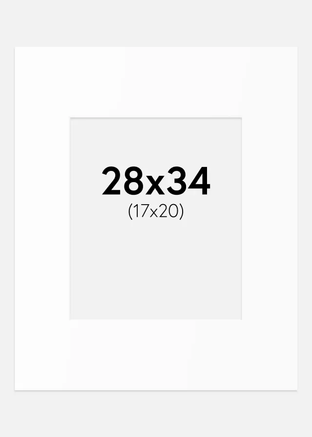 Passe-partout Bianco Standard (Bordo interno bianco) 28x34 cm (17x20)