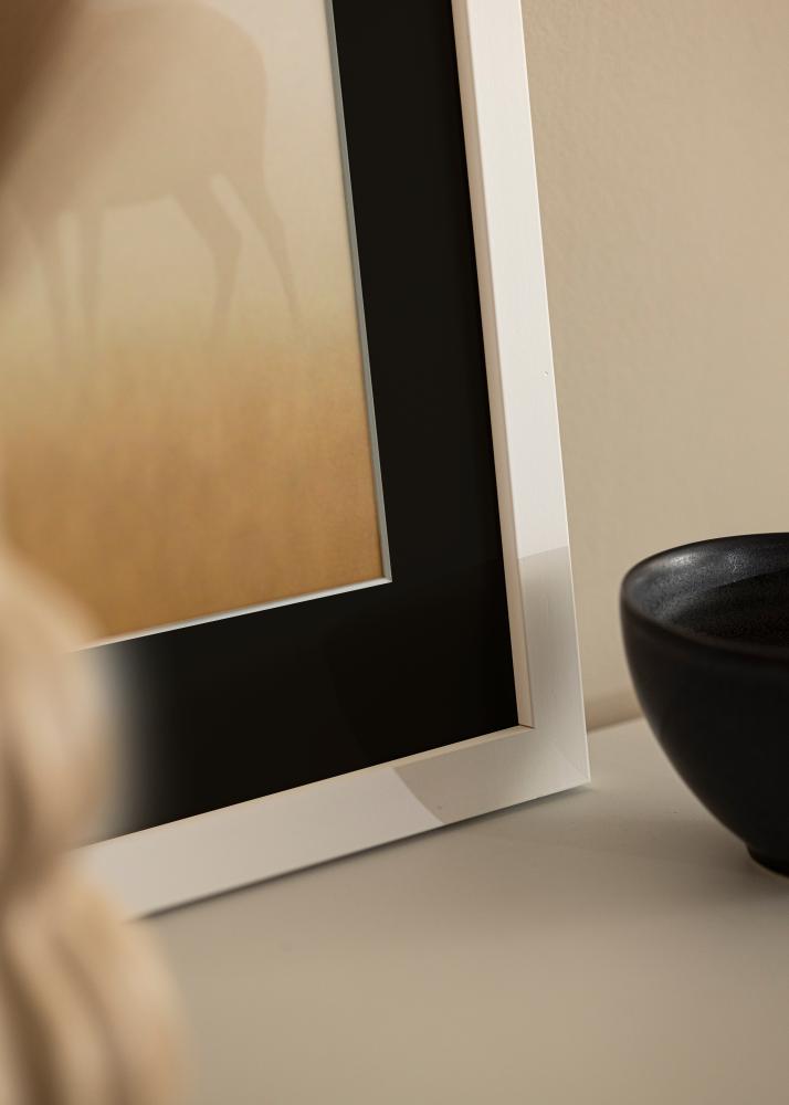 Cornice White Wood 50x100 cm - Passe-partout Nero 30x80 cm