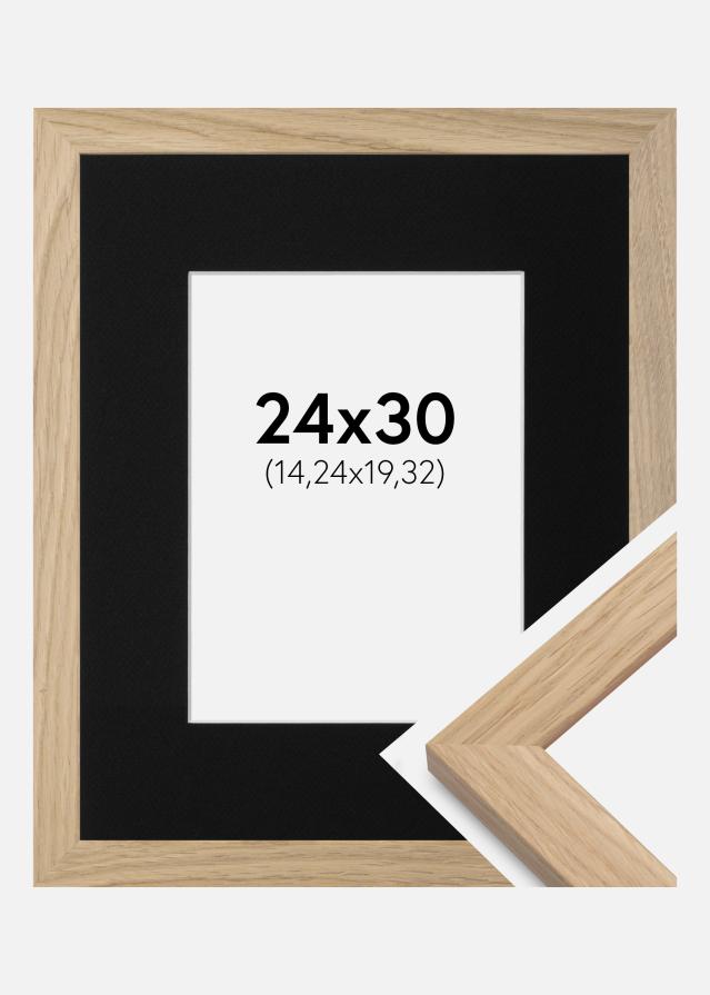 Cornice Oak Wood 24x30 cm - Passe-partout Nero 6x8 inches