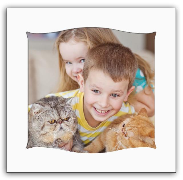 Passe-partout Bianco Ondulato 50x50 cm (39x39)