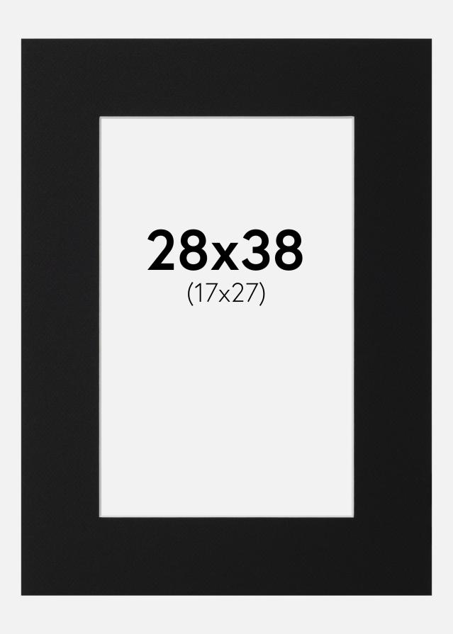 Passe-partout Nero Standard (Bordo interno bianco) 28x38 cm (17x27)