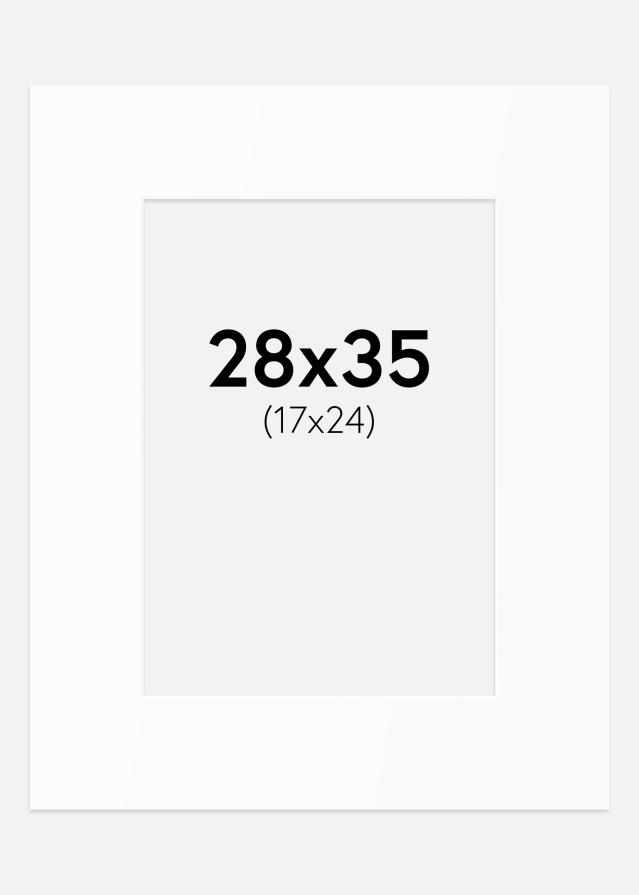 Passe-partout Bianco Standard (Bordo interno bianco) 28x35 cm (17x24)