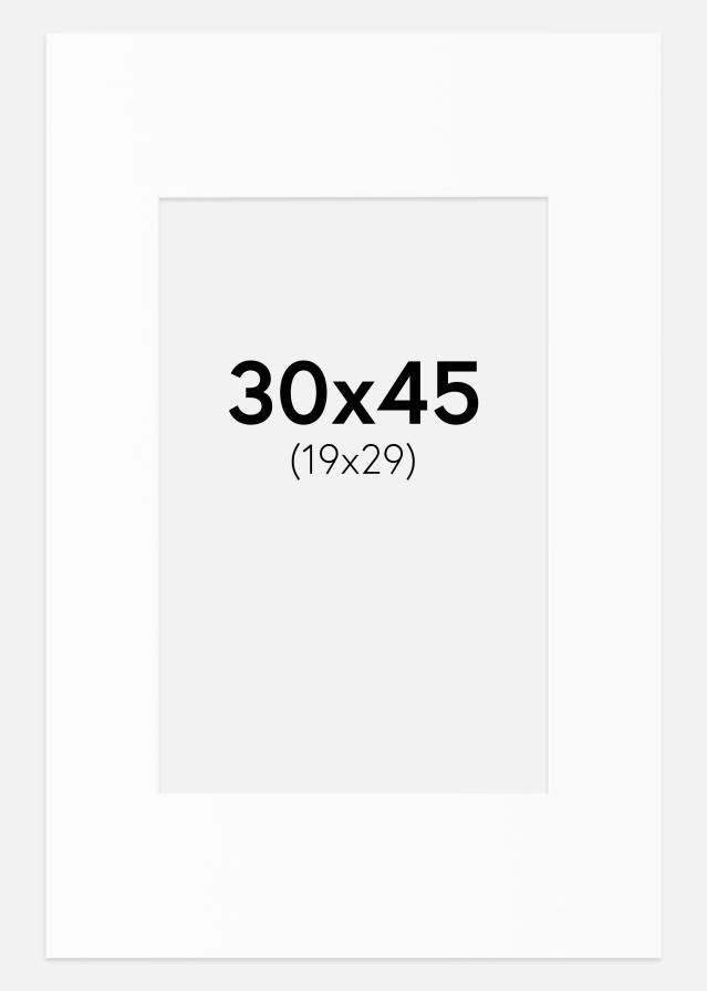 Passe-partout Bianco Standard (Bordo interno bianco) 30x45 cm (19x29)