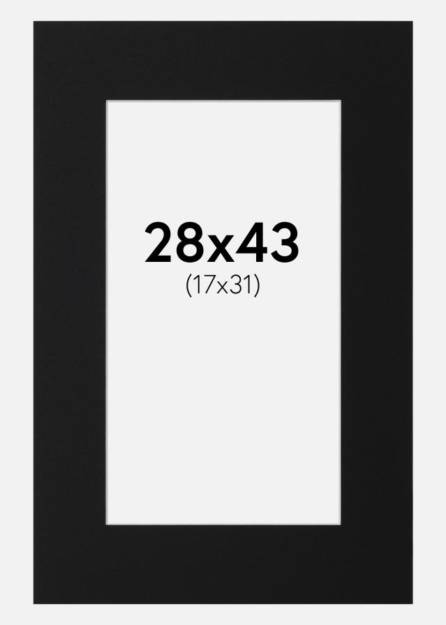 Passe-partout Nero Standard (Bordo interno bianco) 28x43 cm (17x31)